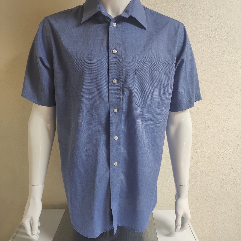 Stafford Short Sleeve Shirt Blue 15 1/2